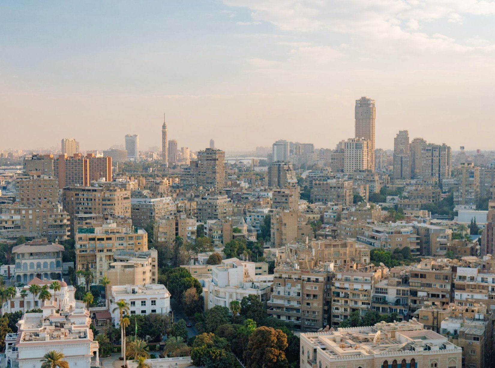 Cairo skyline at golden hour